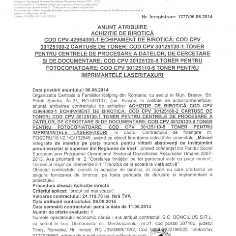 Anunt Atribuire Achizitie Birotica_01